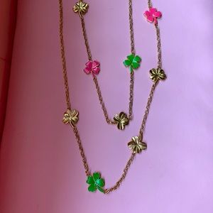 Adorable multi colored shamrock necklace